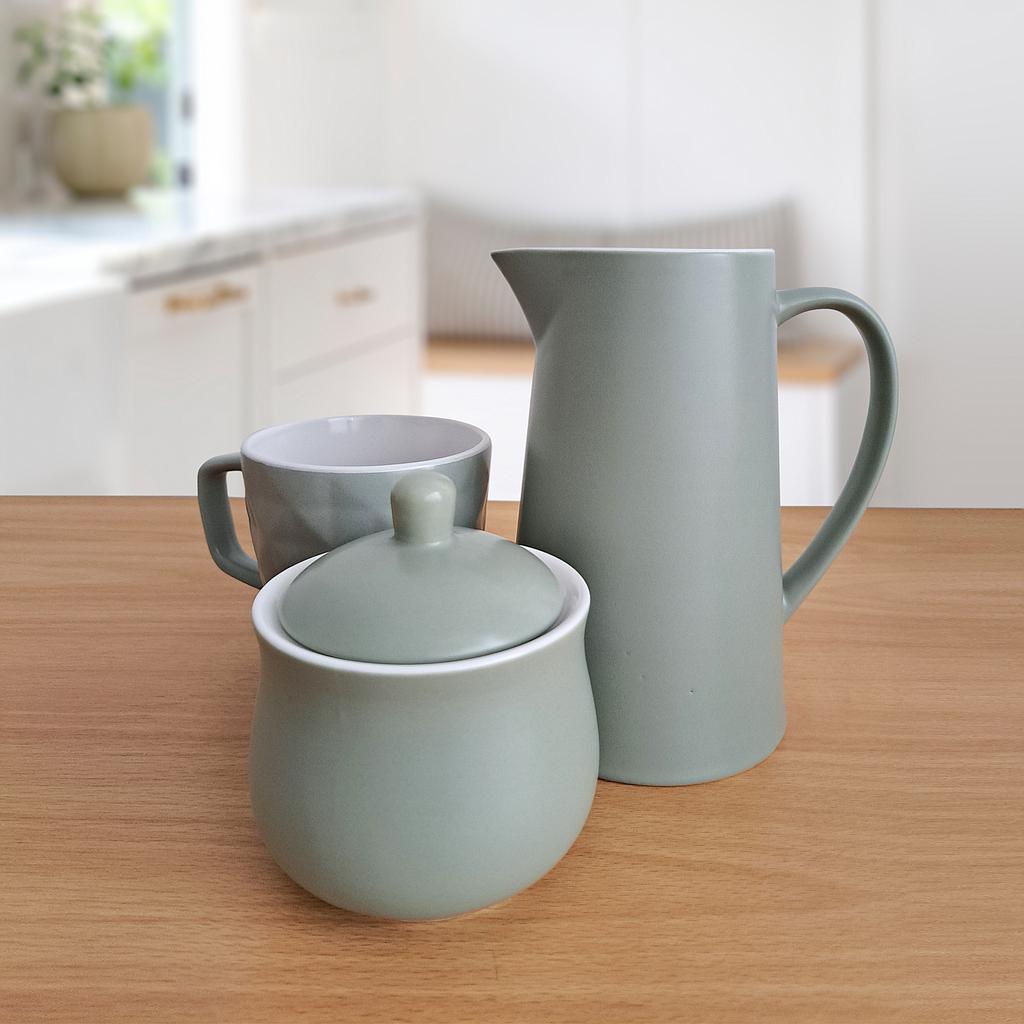 SET JARROS - AZUCARERA - JARRA PORCELANA VERDE 8PZS 22470671