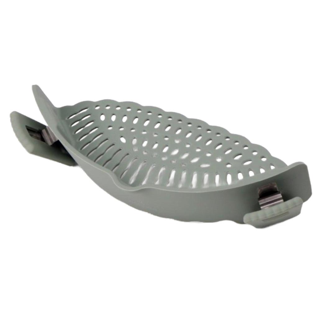 COLADOR DE SILICONA CON PINZAS DE SUJECCION A OLLA 22475254 (23 x 9.3 x 5.8cm)