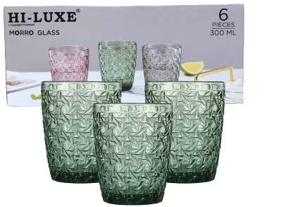 SET VASOS MORRO VERDE 6PZS S07865 (300ml)