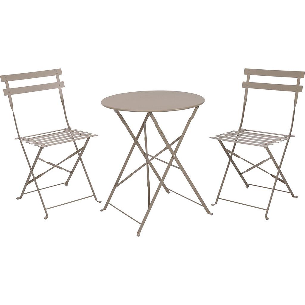 JUEGO MESA Y 2 SILLAS MOMPICHE TAUPE  3PZS CK9201020