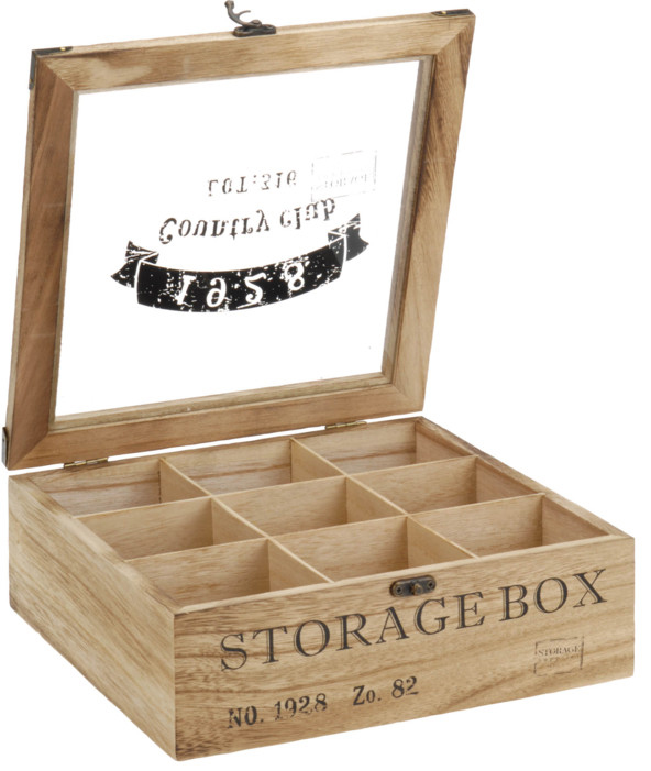 CAJA PARA SOBRES DE TE 9 ESPACIOS HZ1100860 (24 x 24 x 8.5cm)