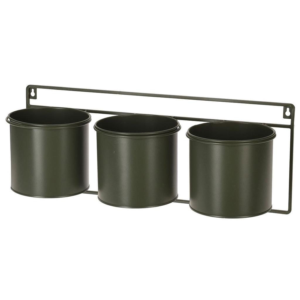 MACETA DE PARED VERDE 3PZS HZ1952480 (45 x 15.5 x 18.2cm)