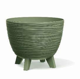 MACETA CIRCULAR CON PATAS VERDE Y89300380 (39.5 x 32cm)