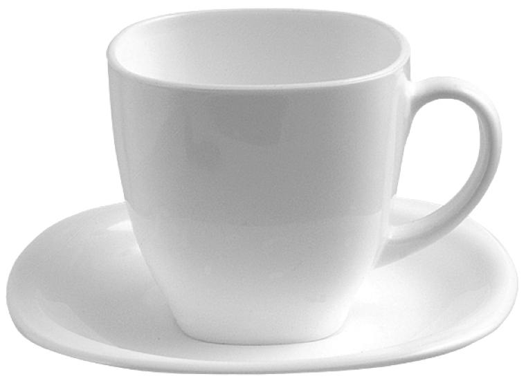 SET TAZAS C/PLATO CARINE BLANCO 6PZS D4401 (220ml)