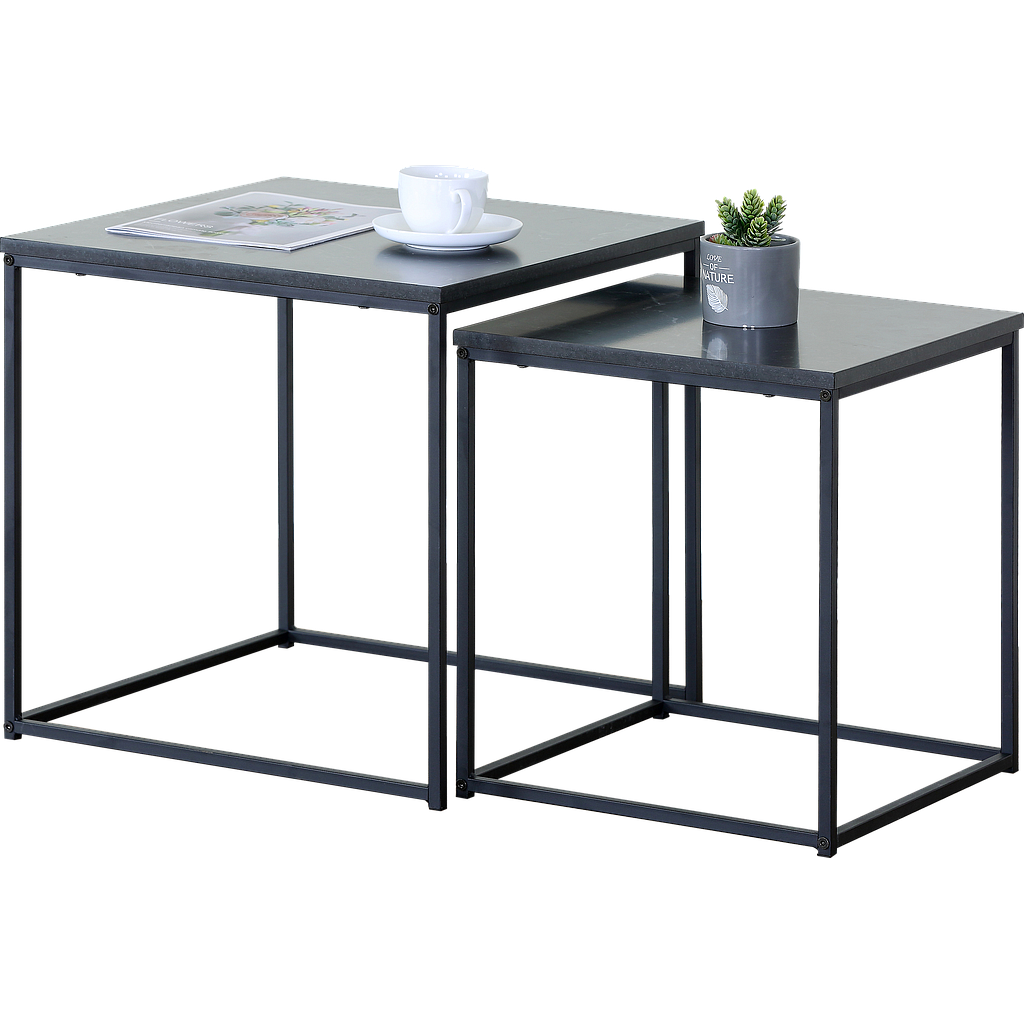 SET MESAS AUXILIARES INDUSTRIALES 2PZS BJ754050A (40 x 40 x 50cm / 35 x 35 x 45cm)