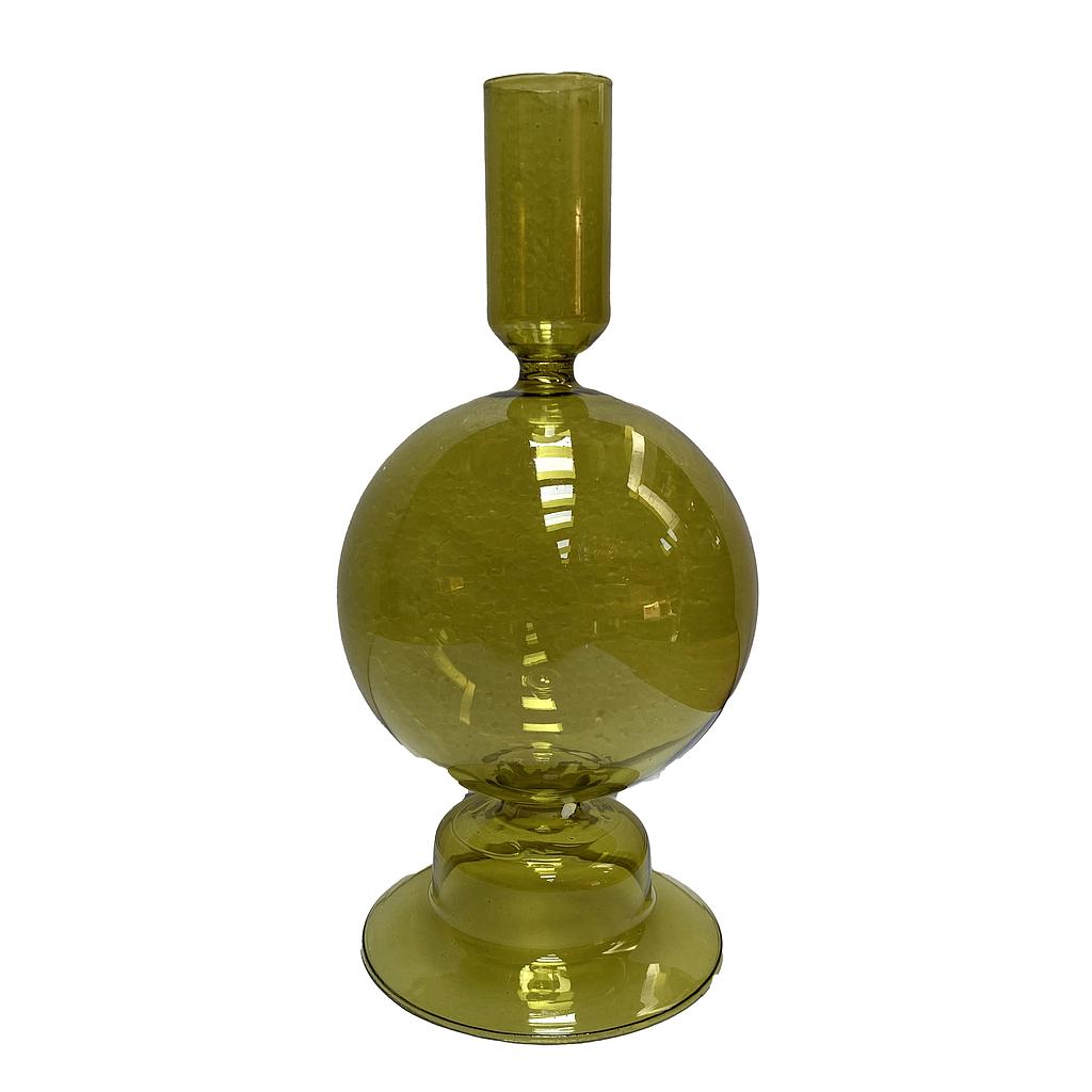 CANDELABRO VIDRIO ESFERA VERDE IC1003-2