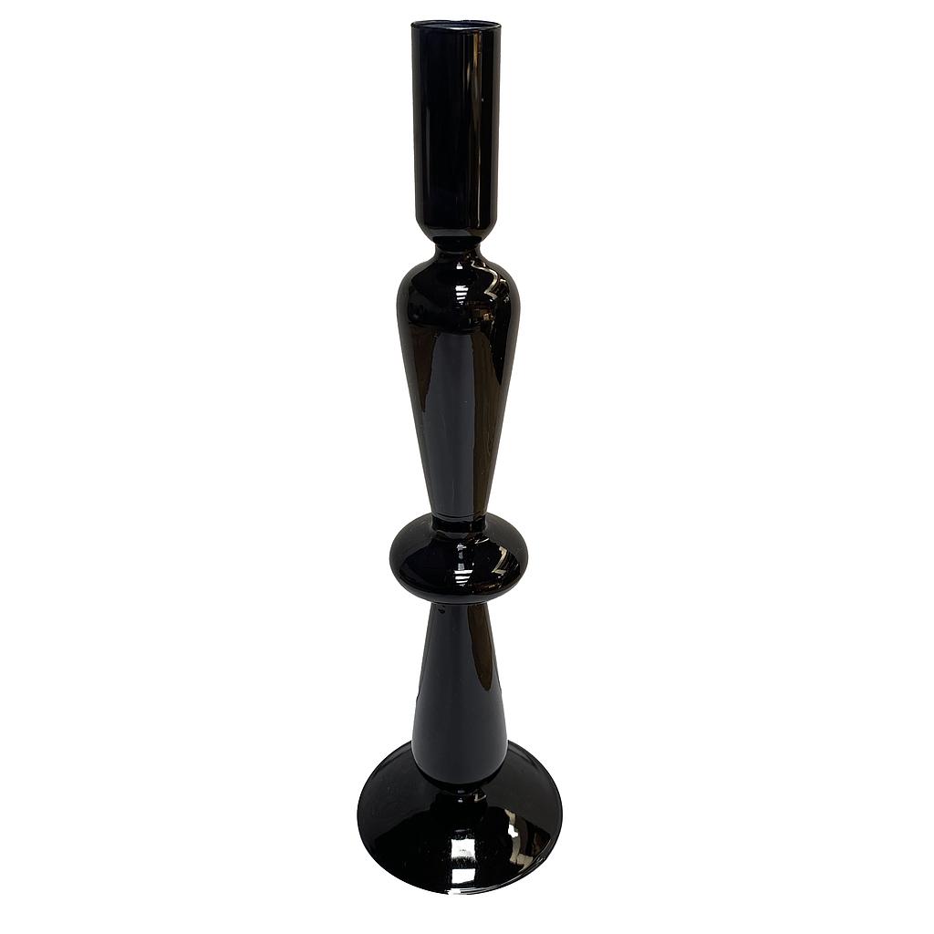 CANDELABRO VIDRIO CILINDRO DOBLE NEGRO IC1003-30