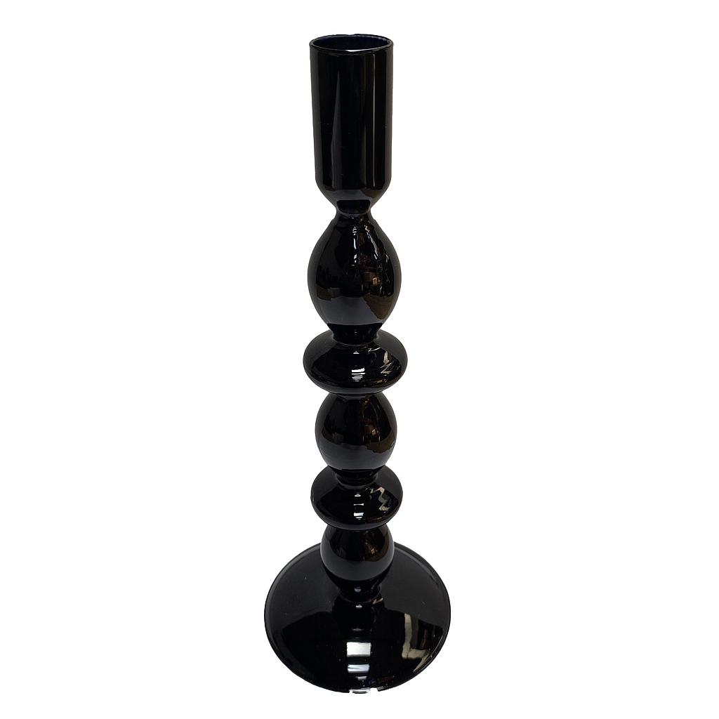 CANDELABRO VIDRIO CILINDRO TRIPLE NEGRO IC1003-36