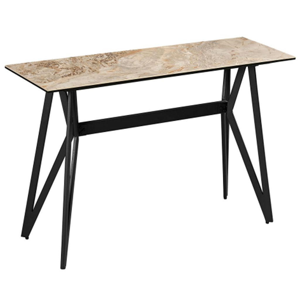 CONSOLA ALICANTE PORCELANATO MADERA MATE PATAS NEGRAS E1086-1CS (120 x 40 x 76cm)