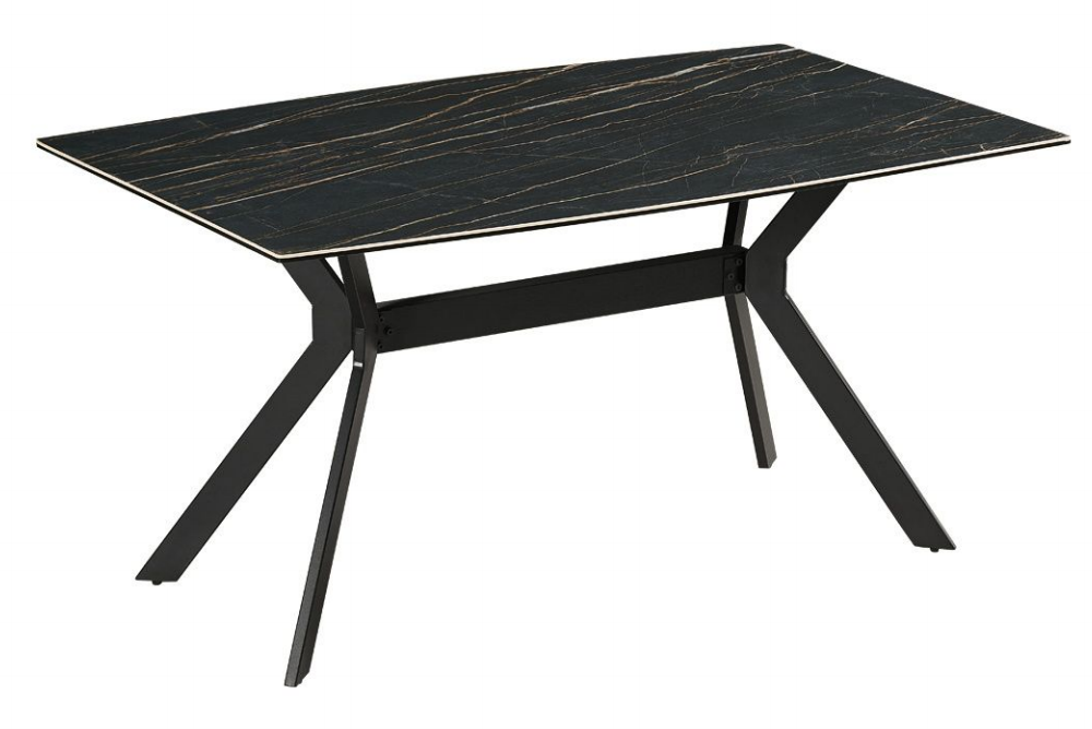 MESA DE COMEDOR MONTT NEGRO MATE PATAS NEGRAS E1038-1 (160 x 90 x 76cm)