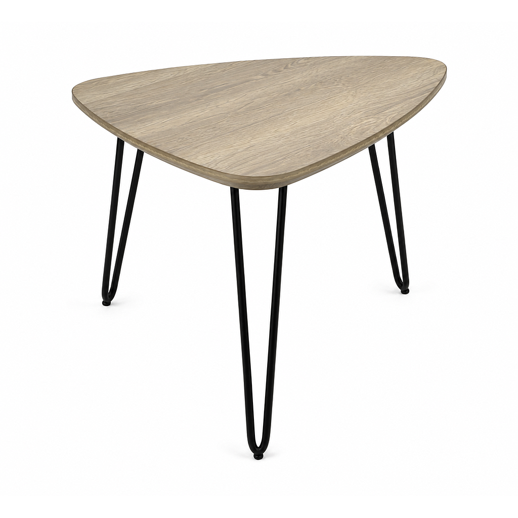 MESA AUXILIAR SNOW TRIANGULAR CAFE CLARO PATAS NEGRAS GCT622-2PRGR