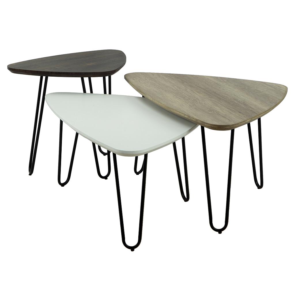 MESA AUXILIAR SNOW TRIANGULAR CAFE OSCURO PATAS NEGRAS GCT622-2PRPQ