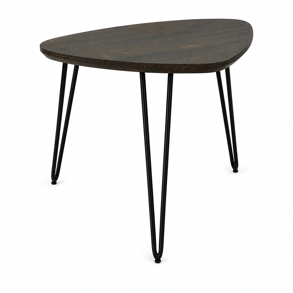MESA AUXILIAR SNOW TRIANGULAR CAFE OSCURO PATAS NEGRAS GCT622-2PRPQ