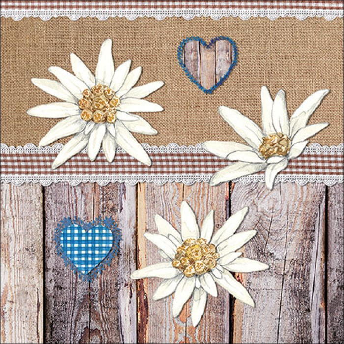 SERVILLETAS DISEÑO FLORES DE MADERA 20PZS 13314445 (33 x 33cm)