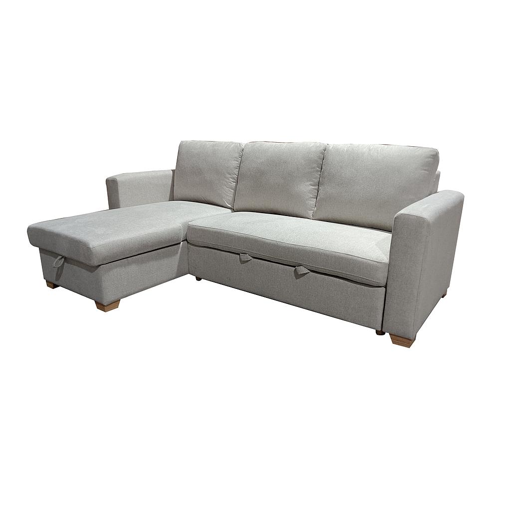 SOFA ESQUINERO REVERSIBLE AMARANTE CAMA EXTRAIBLE Y CAJONERA BEIGE MLM-110194-XT-01