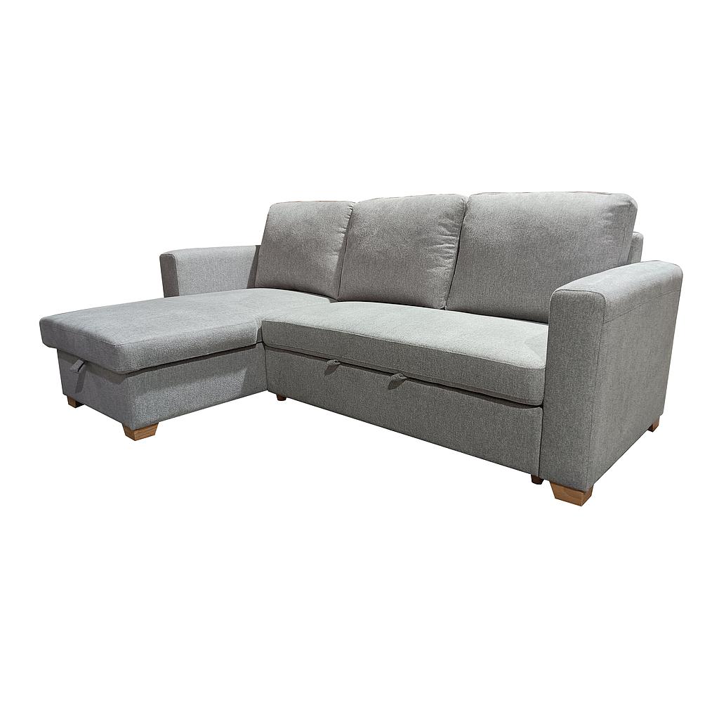 SOFA ESQUINERO REVERSIBLE AMARANTE CAMA EXTRAIBLE Y CAJONERA GRIS CLARO MLM-110194-XT-13