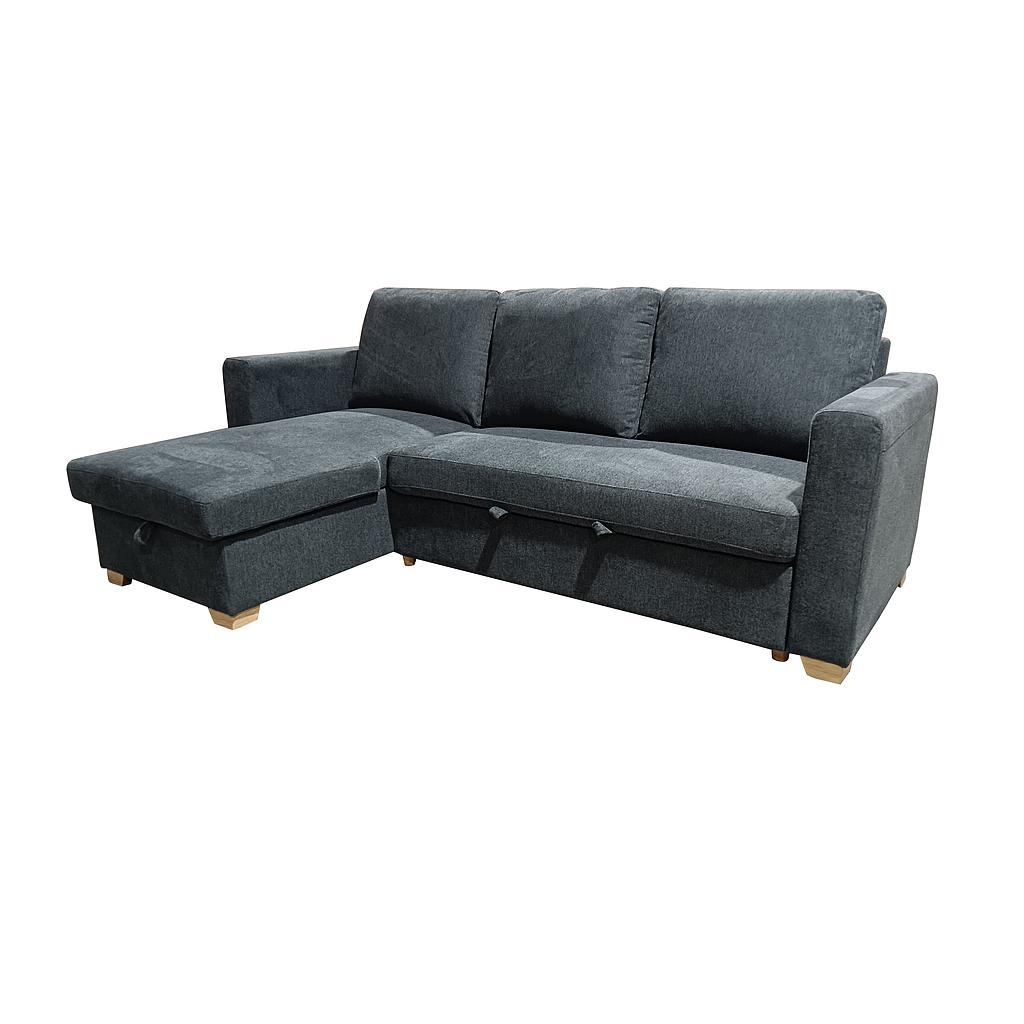 SOFA ESQUINERO REVERSIBLE AMARANTE CAMA EXTRAIBLE Y CAJONERA GRIS OSCURO MLM-110194-XT-19