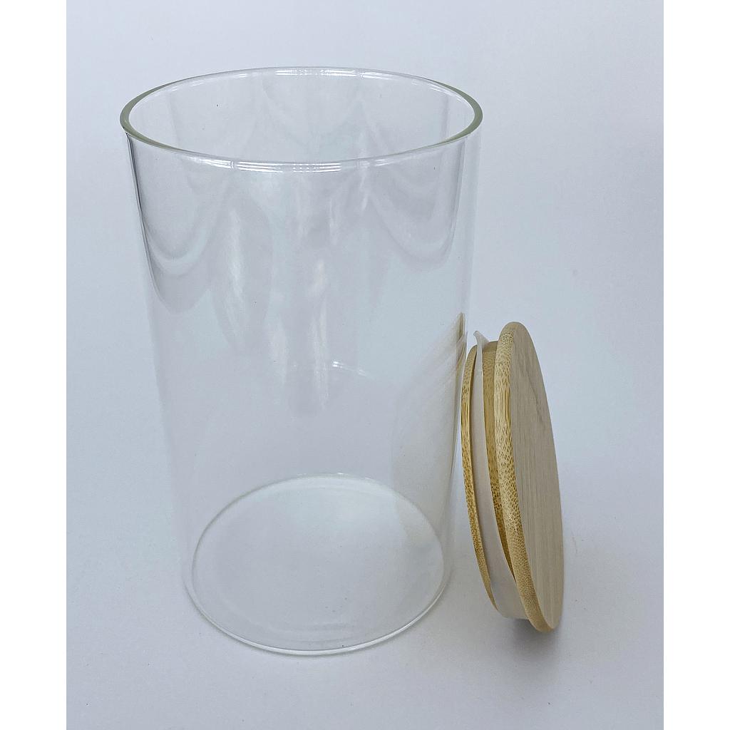 CONTENEDOR DE VIDRIO TAPA BAMBOO 4HM37-4 (12 x 18cm)