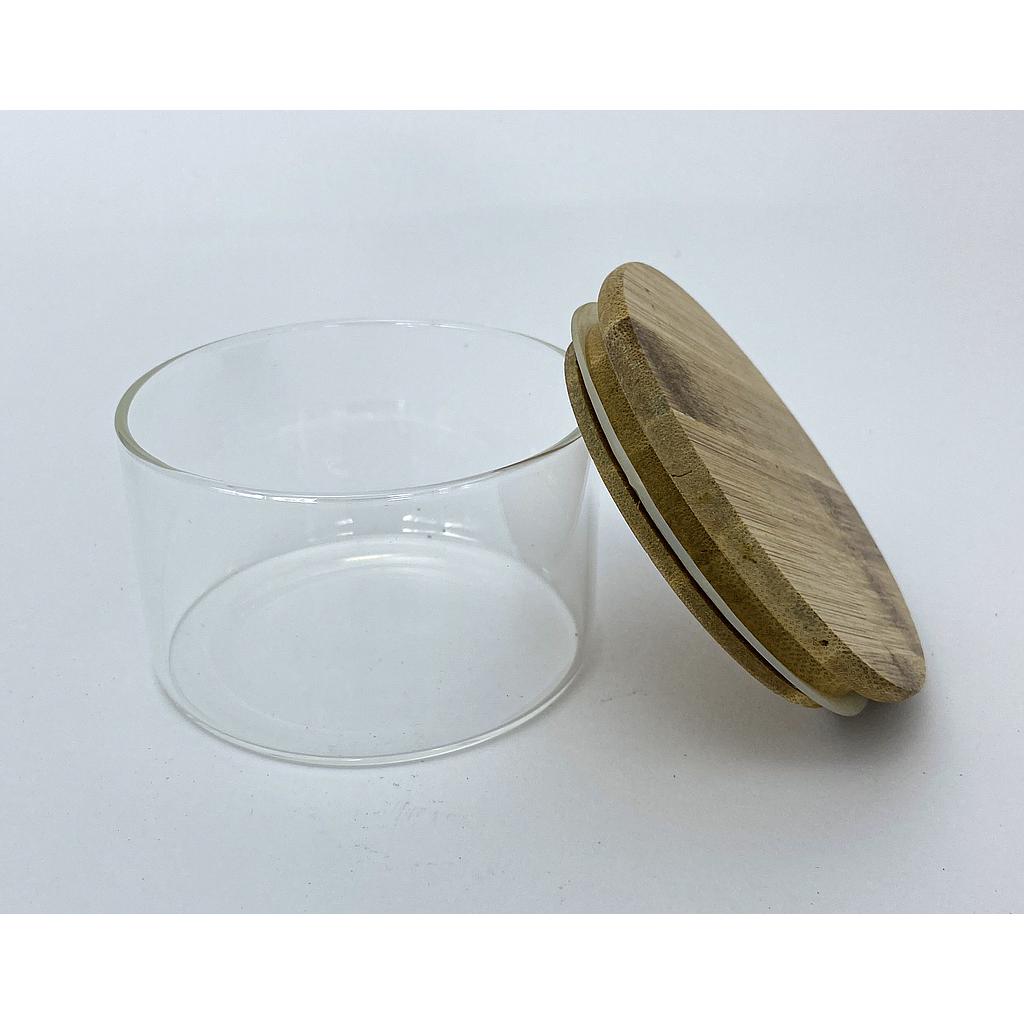 CONTENEDOR DE VIDRIO TAPA BAMBOO 4HM37-5 (10 x 6cm)