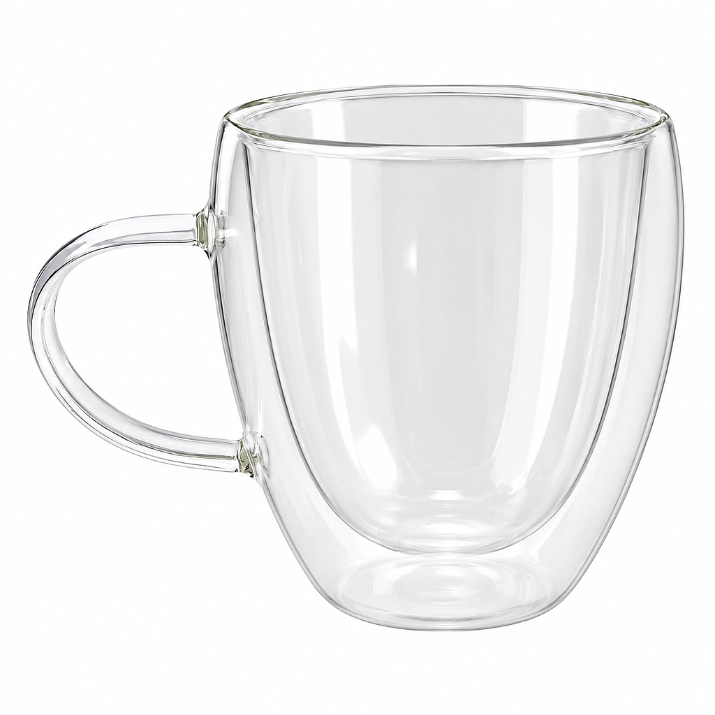 TAZA VIDRIO DOBLE TRANSPARENTE 4HM37-13 (300ml)