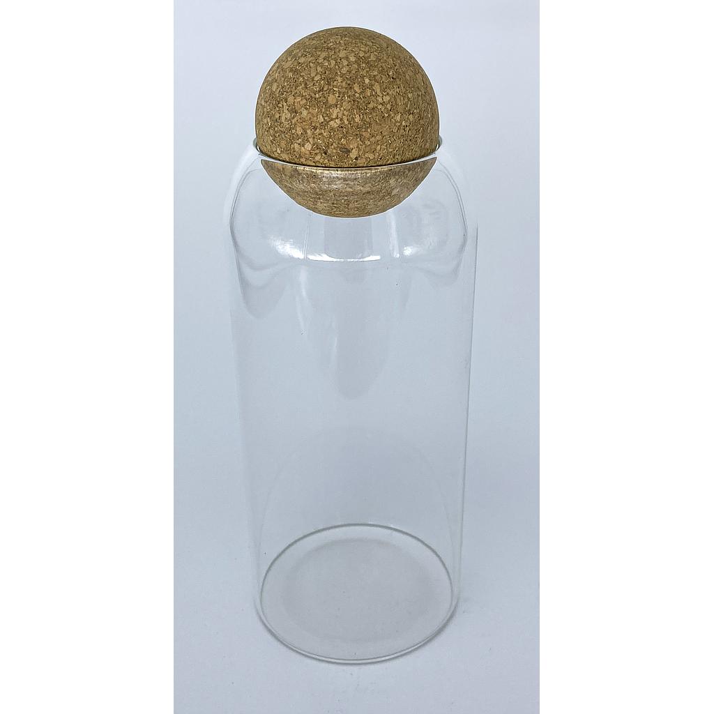 CONTENEDOR VIDRIO MULTIUSO TAPA CORCHO 4HM37-16 (8.9 x 24.5cm / 950ml)