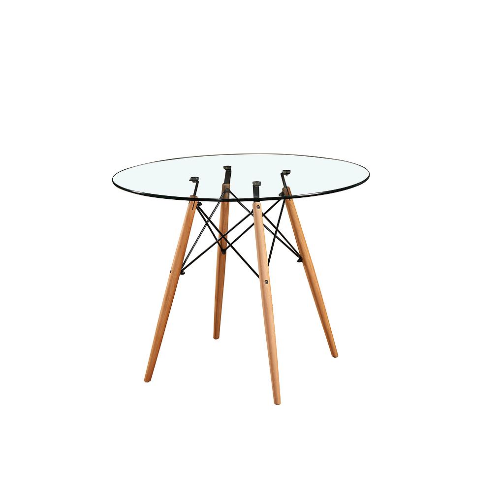 MESA DE COMEDOR AMES VIDRIO REDONDO DT-2005 (100 x 75cm)