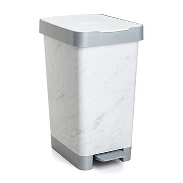 BASURERO DE  PEDAL SMART DECO MARBLE 1021201 (26 x 36 x 47cm / 25lt)