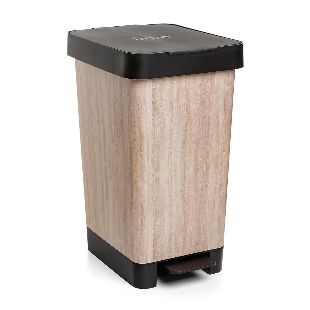 BASURERO DE  PEDAL SMART DECO WOOD 1021202 (26 x 36 x 47cm / 25lt)