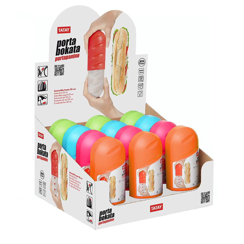 PORTABOKATA PARA SANDUCHE COLOR NARANJA 1167003 (7.7 x 6.7 x 18cm / CRECE HASTA 25cm)