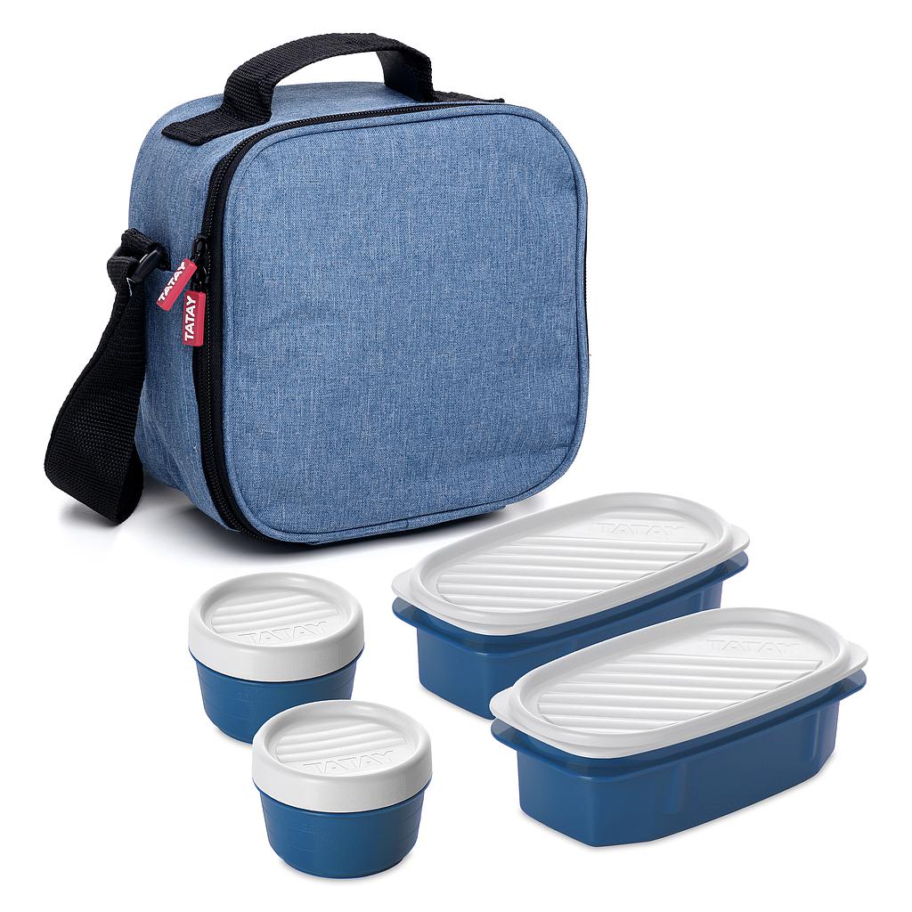 LONCHERA Y CONTENEDOR ALIM. URBAN FOOD CELESTE 5PZS 1167514 (22.5 x 10 x 22cm)