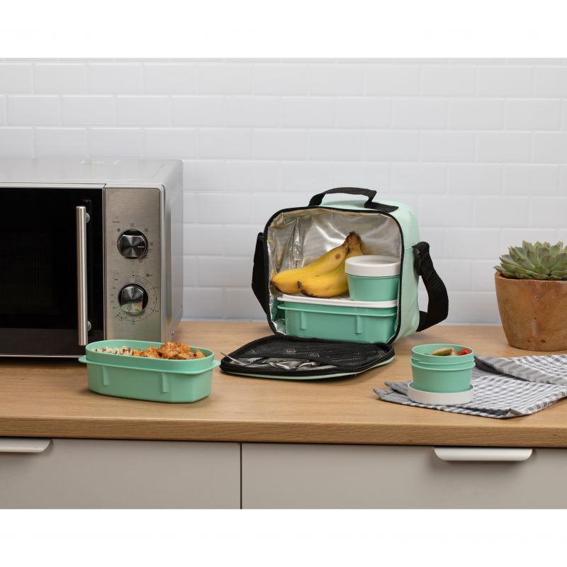 LONCHERA Y CONTENEDOR ALIM. URBAN FOOD MENTA 5PZS 1167523 (22.5 x 10 x 22cm)