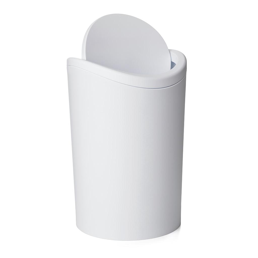 BASURERO DE  BAÑO BASCULANTE BLANCO 4470101 (19 x 19 x 28 / 6lt)