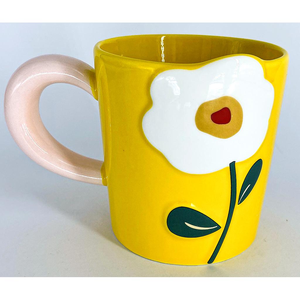 MUG AMARILLO CON FLOR 4HM34-5B