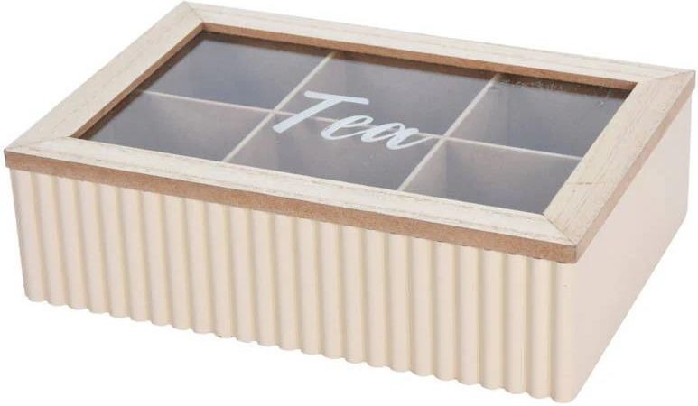 CAJA PARA SOBRE DE TE BEIGE 6 ESPACIOS HZ1980480A (24 x 16.7cm)