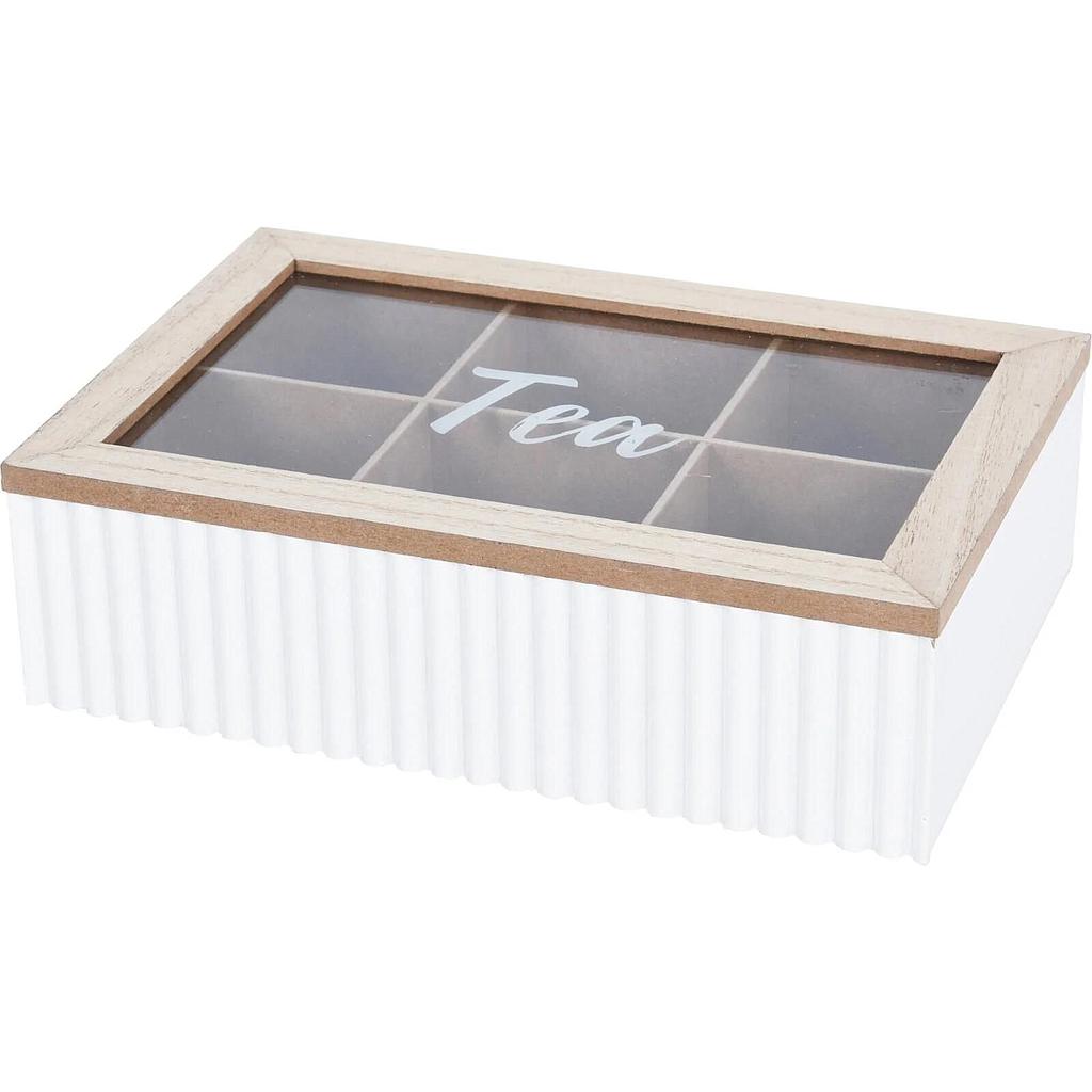 CAJA PARA SOBRE DE TE BLANCO 6 ESPACIOS HZ1980480B (24 x 16cm)