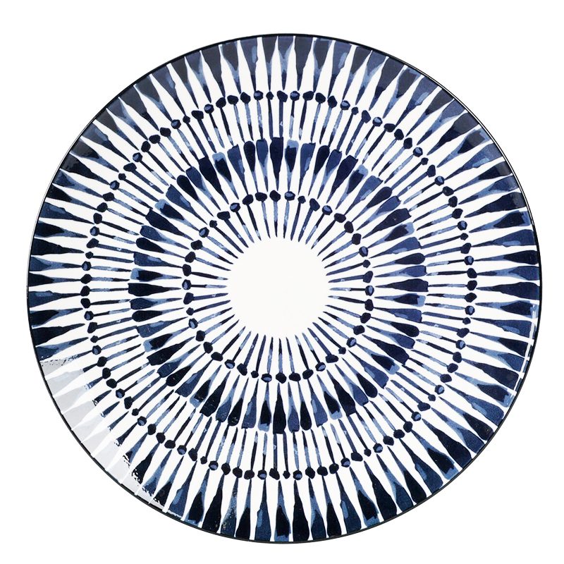 PLATO TENDIDO PORCELANA DISEÑO PALITOS AZULES Q96000800C (27cm)