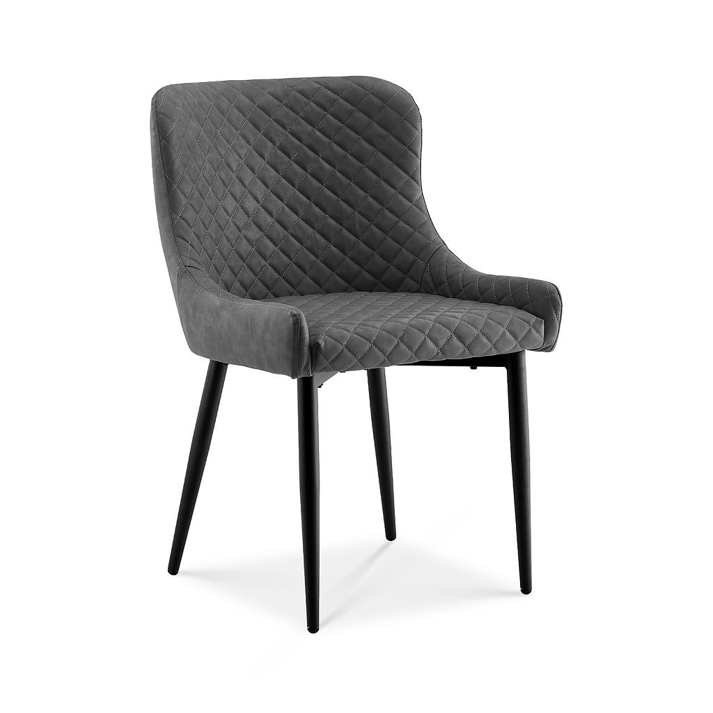 SILLA MORTON CUERINA GRIS OSCURO UDC8202-RU-15 (52 x 46.5 x 84cm)