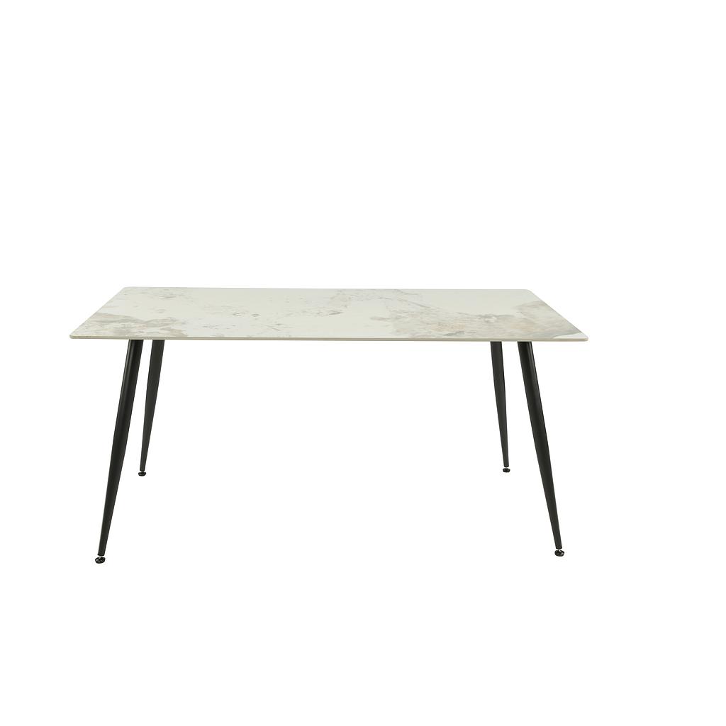 MESA DE COMEDOR PANDORA BEIGE/BLANCO PORCELANATO GDT014B-3PG (160 x 90 x 75cm)