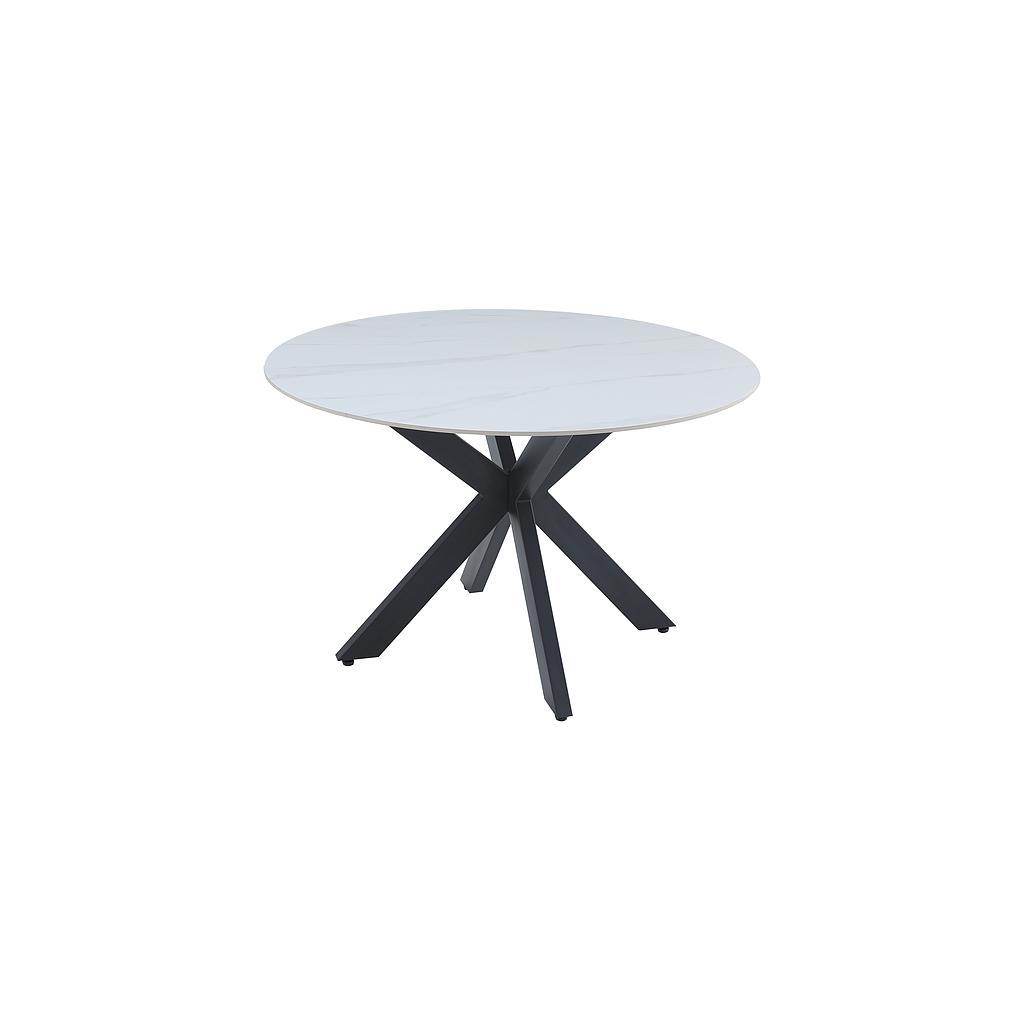 MESA DE COMEDOR REDONDA SNOW WHITE BLANCO/GRIS PORCELANATO GDT1200B-3SW (120 x 76cm)