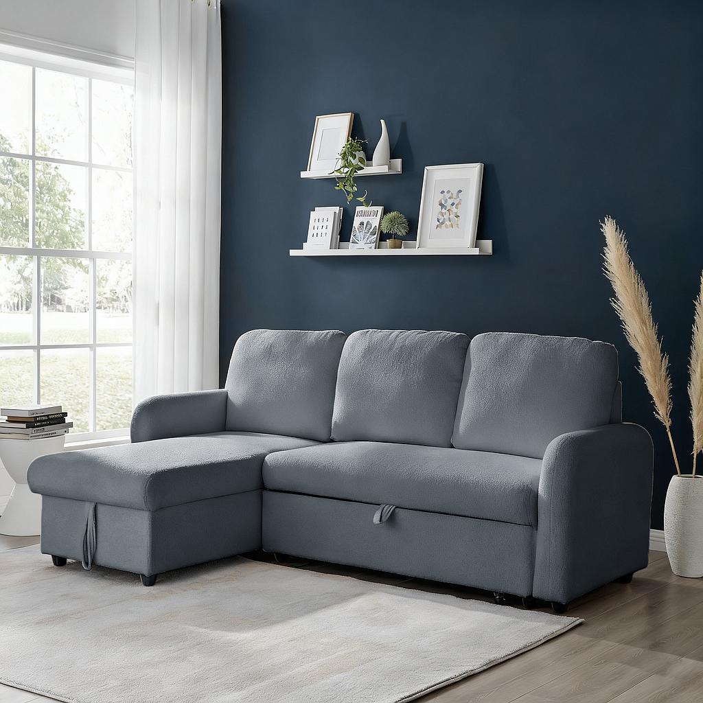 SOFA CAMA LISBOA GRIS OSCURO MLM-504760-1935-32 (210 x 136 x 93cm)