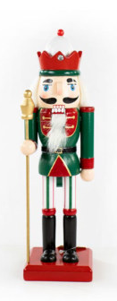 CASCANUECES DECORATIVO NAVIDEÑO VERDE Y ROJO 086-0015 (7.5 x 6.5 x 25cm)