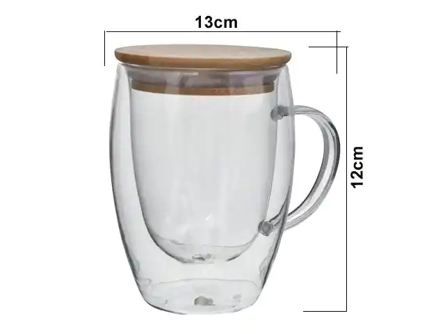 JARRO VIDRIO DOBLE TAPA BAMBOO 314303 / ES27894 (13 x 12cm / 300ml)