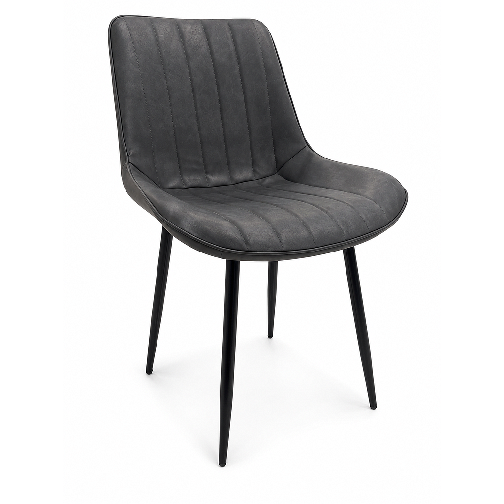 SILLA CHESTER 2 CUERINA GRIS OSCURO C-410GO (52 x 62 x 46cm)