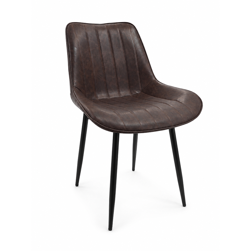 SILLA CHESTER 2 CUERINA CAFE OSCURO C-410CO (52 x 62 x 46cm)