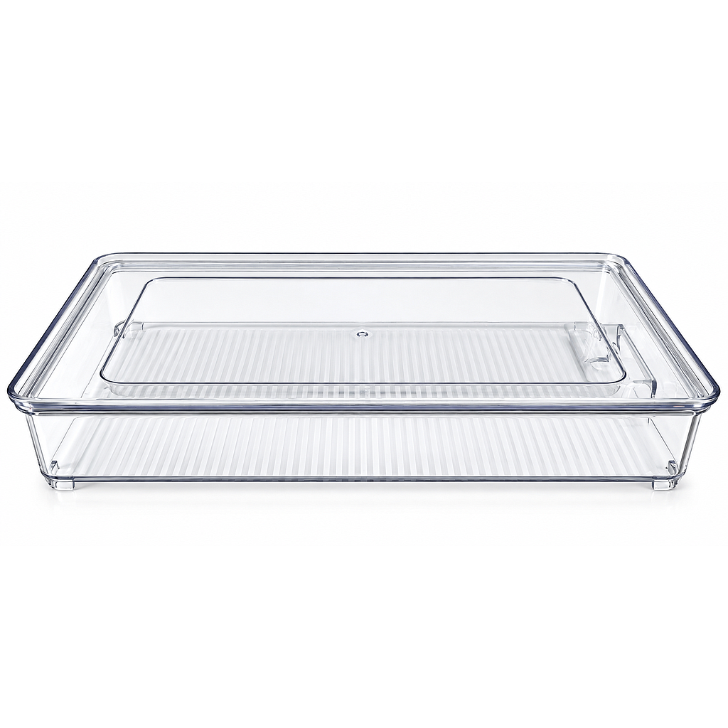 CONTENEDOR MULTIUSO RECTANGULAR C/TAPA 4HM23-13 (31.5 x 21 x 7cm)