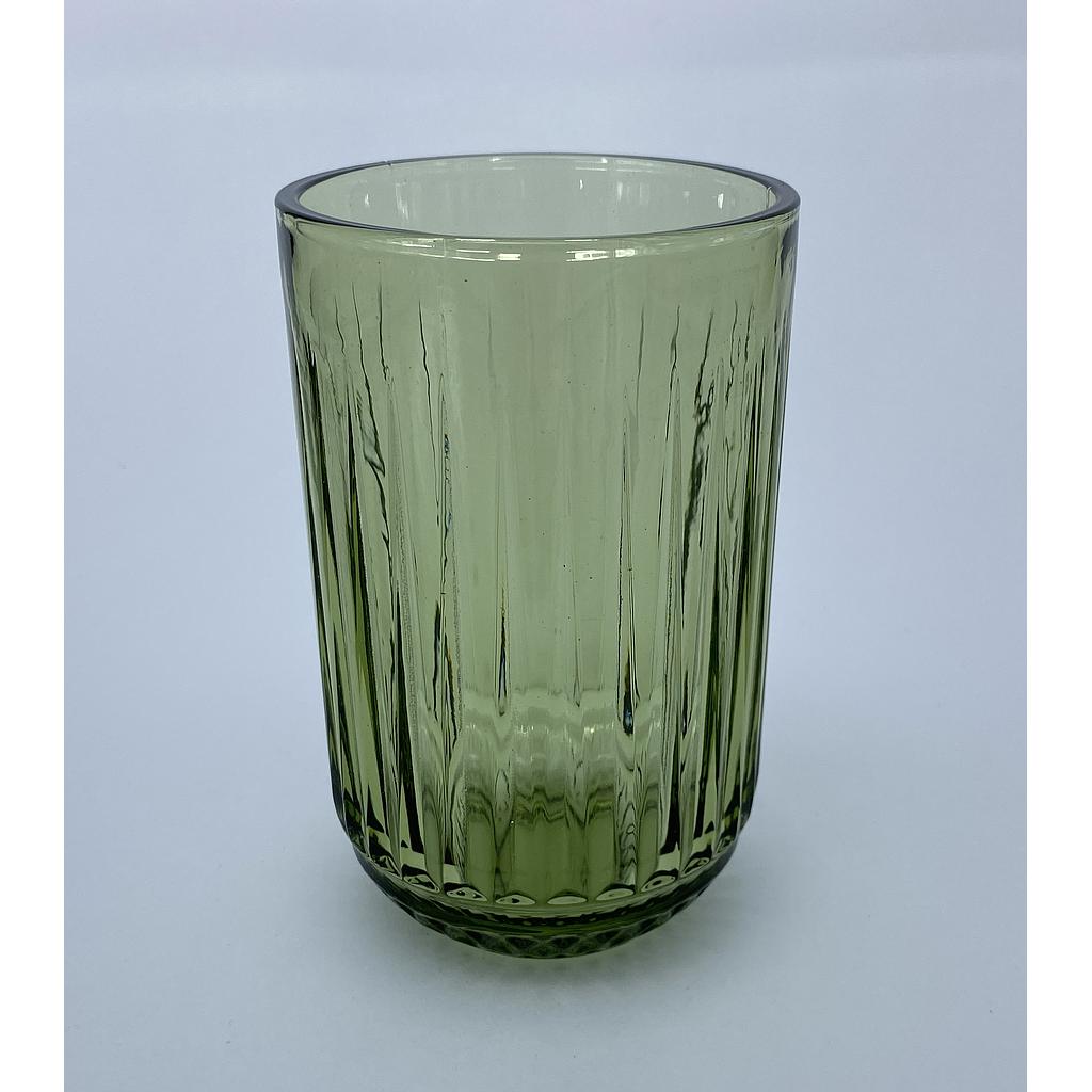SET VASO DE VIDRIO VERDE 6PZS 4HM26-8S