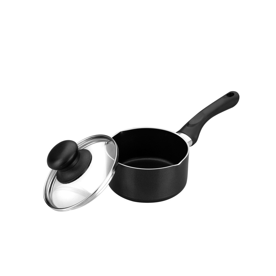 OLLA  CON 2 PICOS ACERO INOX TAPA VIDRIO IB 406412 (12cm)