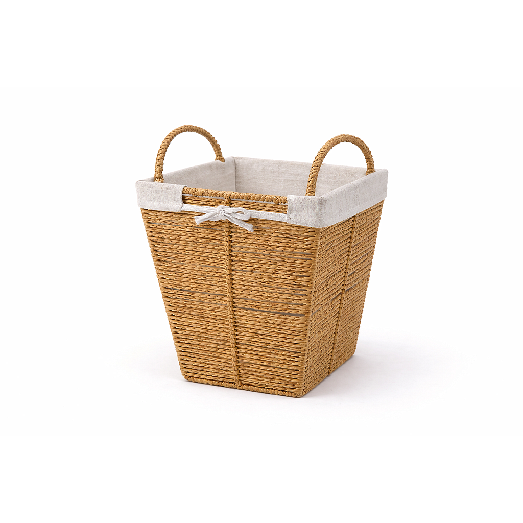 CESTA ORGANIZADORA FIBRAS NATURAL PEQUEÑA PT123-063P (29 x 19 x 26cm)