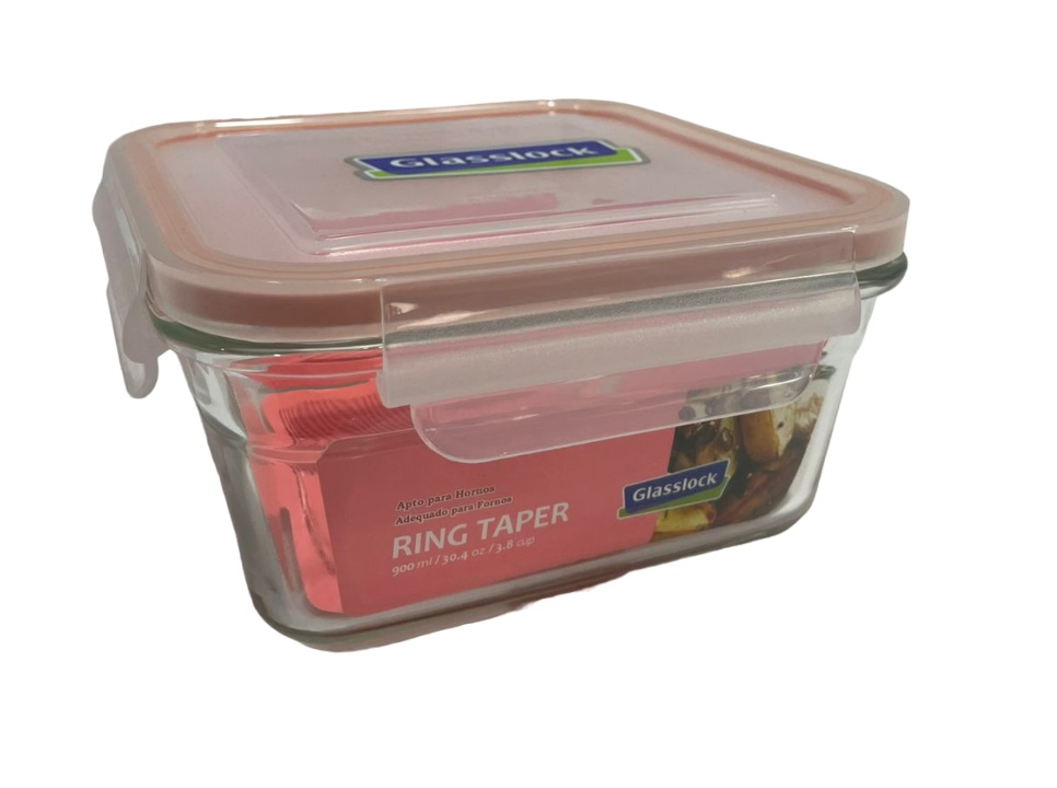 CONTENEDOR ALIMENTOS CUADRADO GLASSLOCK PARA HORNO WRH083 (900ml)