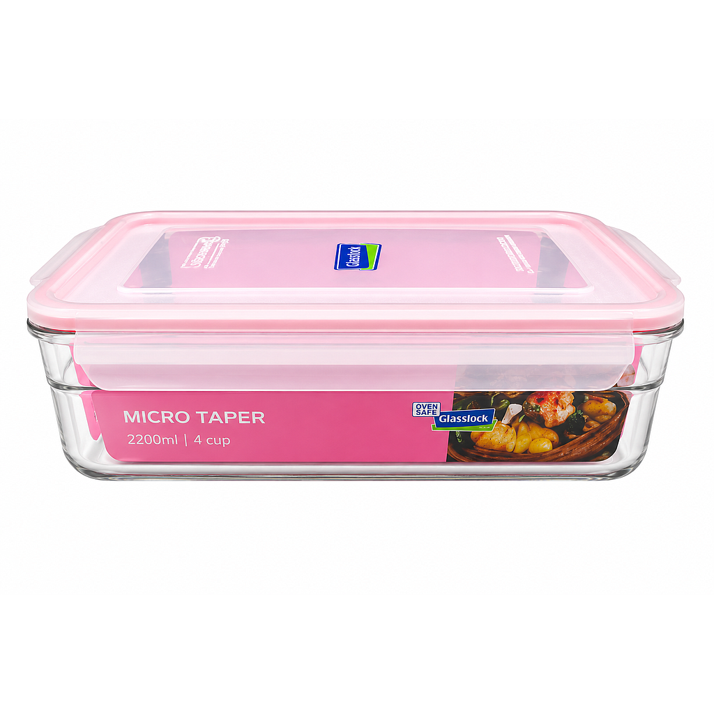 CONTENEDOR ALIMENTOS RECTANGULAR GLASSLOCK PARA HORNO WRH220 (2200ml)